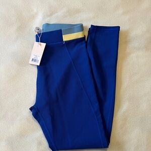 NWT Blue and yellow Wilo leggings, size medium